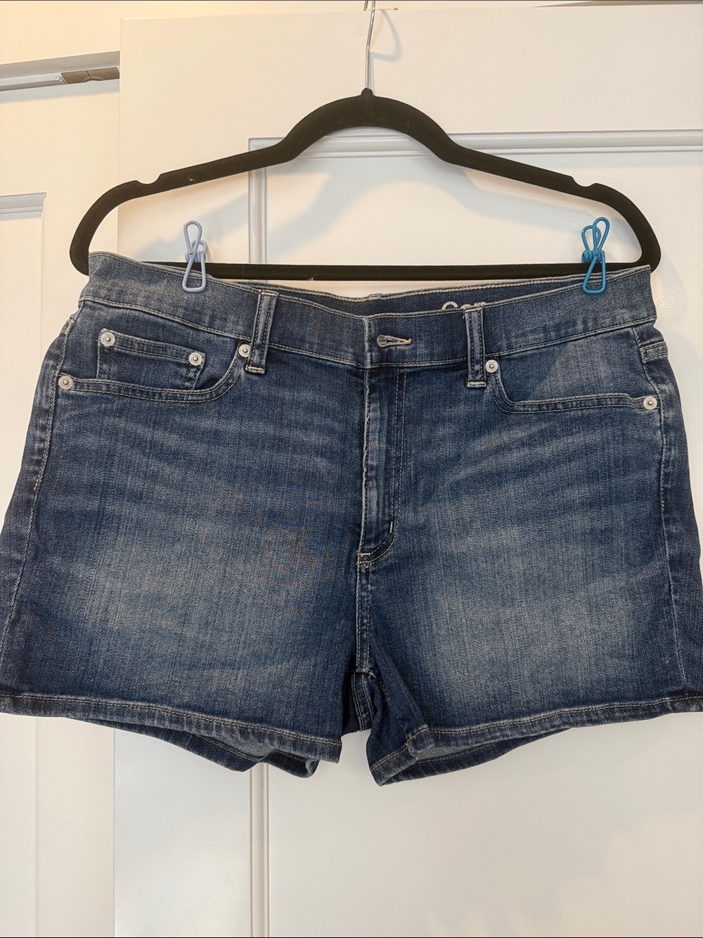 GAP Women's Blue Washed Denim Shorts - Classic Five-Pocket